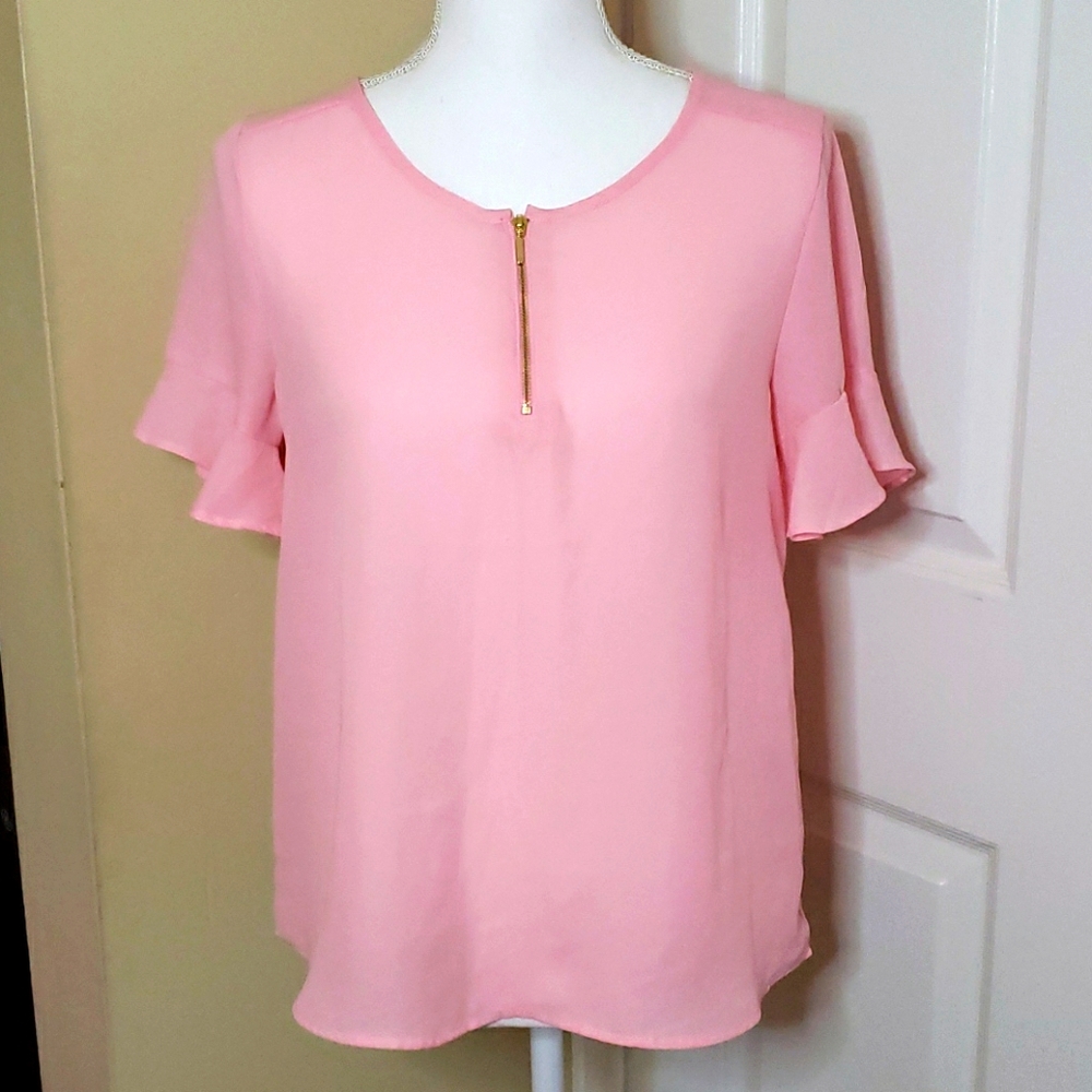 Harve Benard pink short sleeved shirt sz small